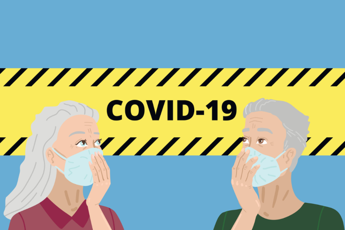 Older Americans Protecting Themselves with masks to prevent covid19